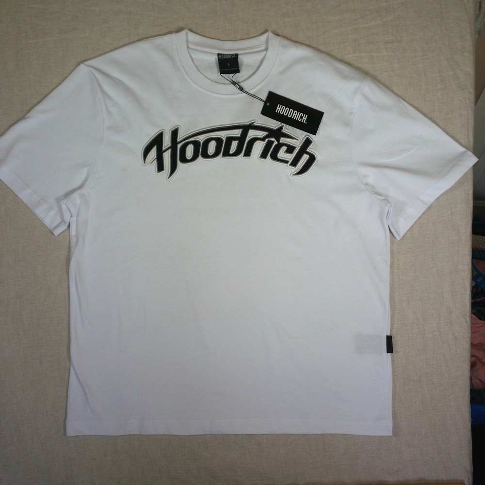 Hoodrich Graphic T-Shirt Mens L White New With Imperfections Embroidered Logo